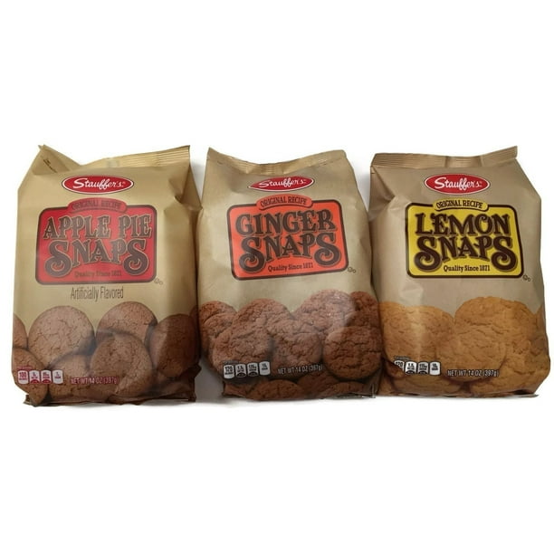 Stauffer's Snap Cookie Combo Apple Pie Snaps, Ginger Snaps, Lemon Snaps