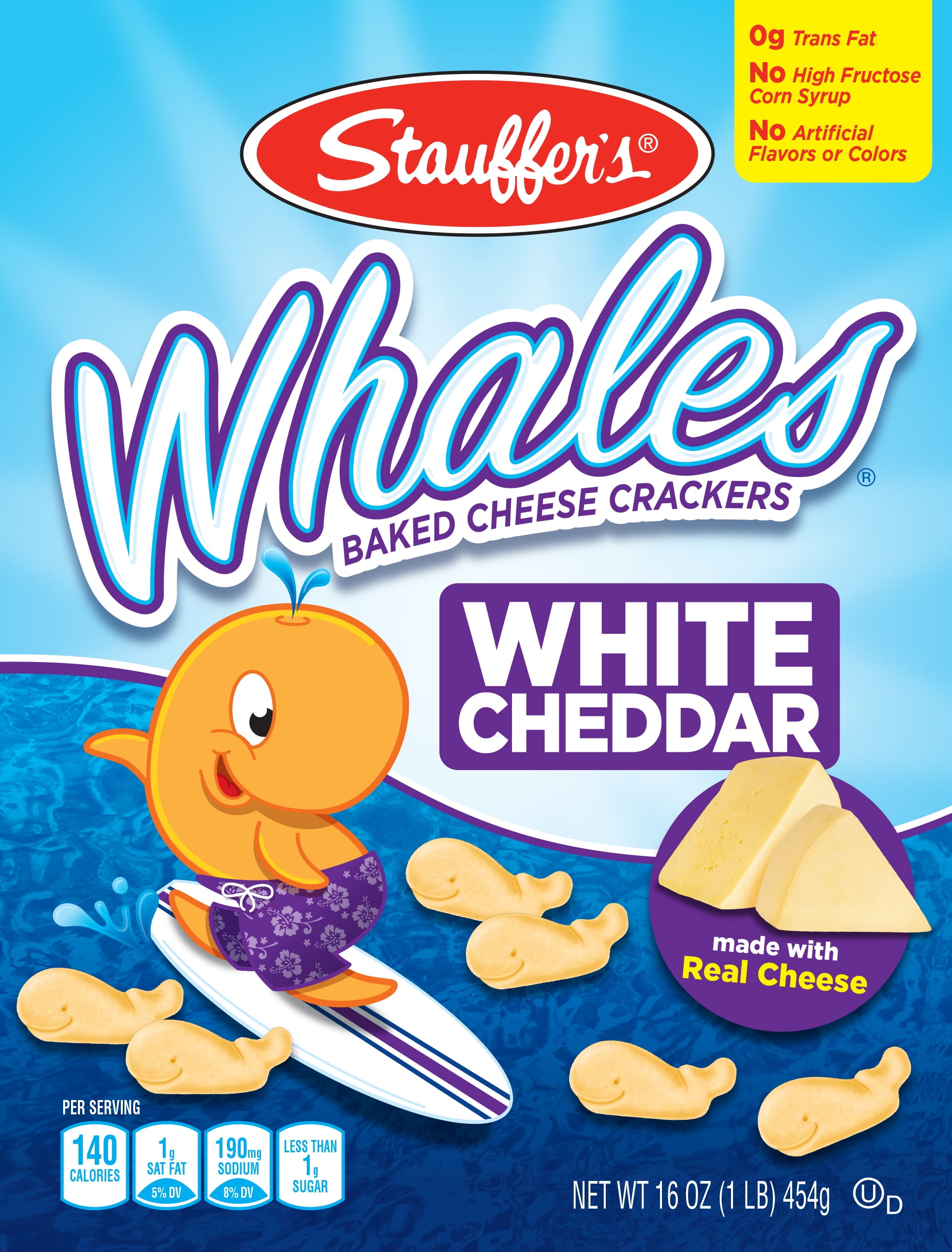 Stauffer's Whales White Cheddar Baked Cheese Crackers, 16 Oz.
