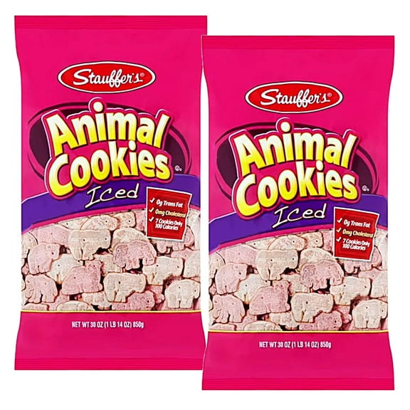 Stauffers Animal Crackers Chocolate,Original & Iced Cookies 16/20/30 oz Shelf-Stable Bag -  Value Pack 2 (Iced Cookies)