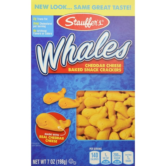 Stauffer's, Whales Baked Snack MZF22 Crackers 7oz(pack of 3)