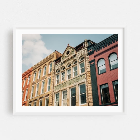 Staunton Architectural 01 - Staunton Virginia Photography Architecture Cityscape Vintage Street Photography City White Framed Wall Art Print 9 x 12 inches