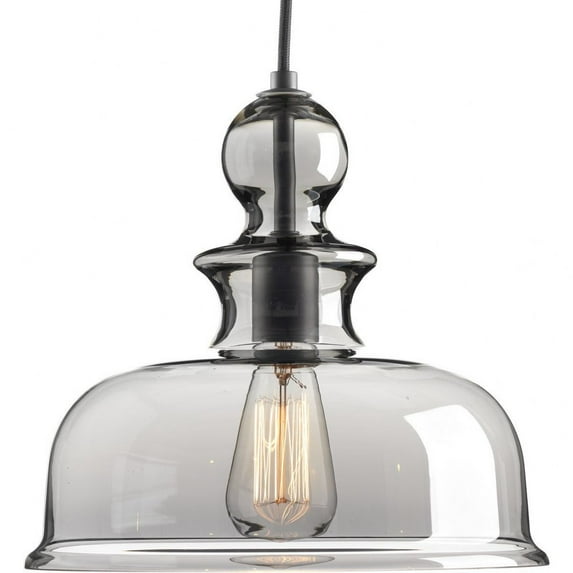Staunton Collection One-Light Graphite Smoke Glass Global Pendant Light