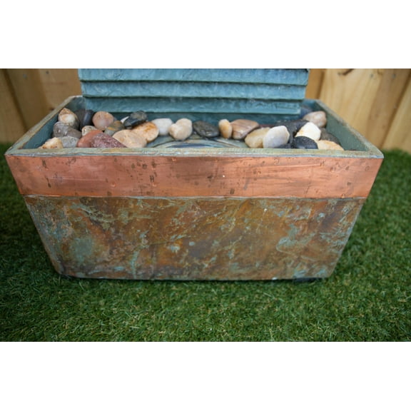 Kenroy Home Stave 48'' Indoor or Outdoor Waterfall Fountain with LED Downlight for Home, Outdoor Patio, Garden, Backyard, or Deck, Copper