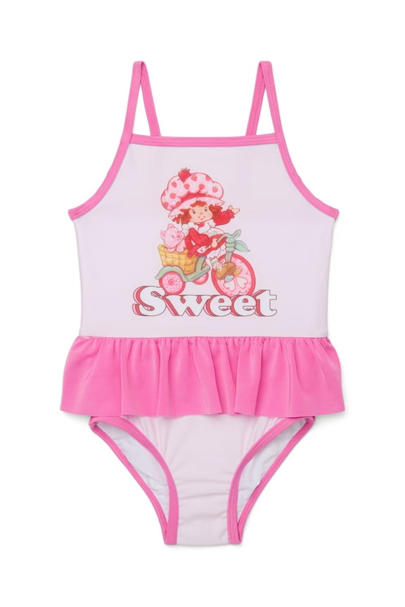Toddler Girls One-Piece Swimsuit with UPF 50+, Sizes 2T-4T