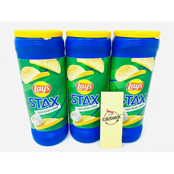 Stax Potato Crisp Sour Cream and Onion Snack Pack Chip Flavors Bundle | 3Pk- 5.5 oz