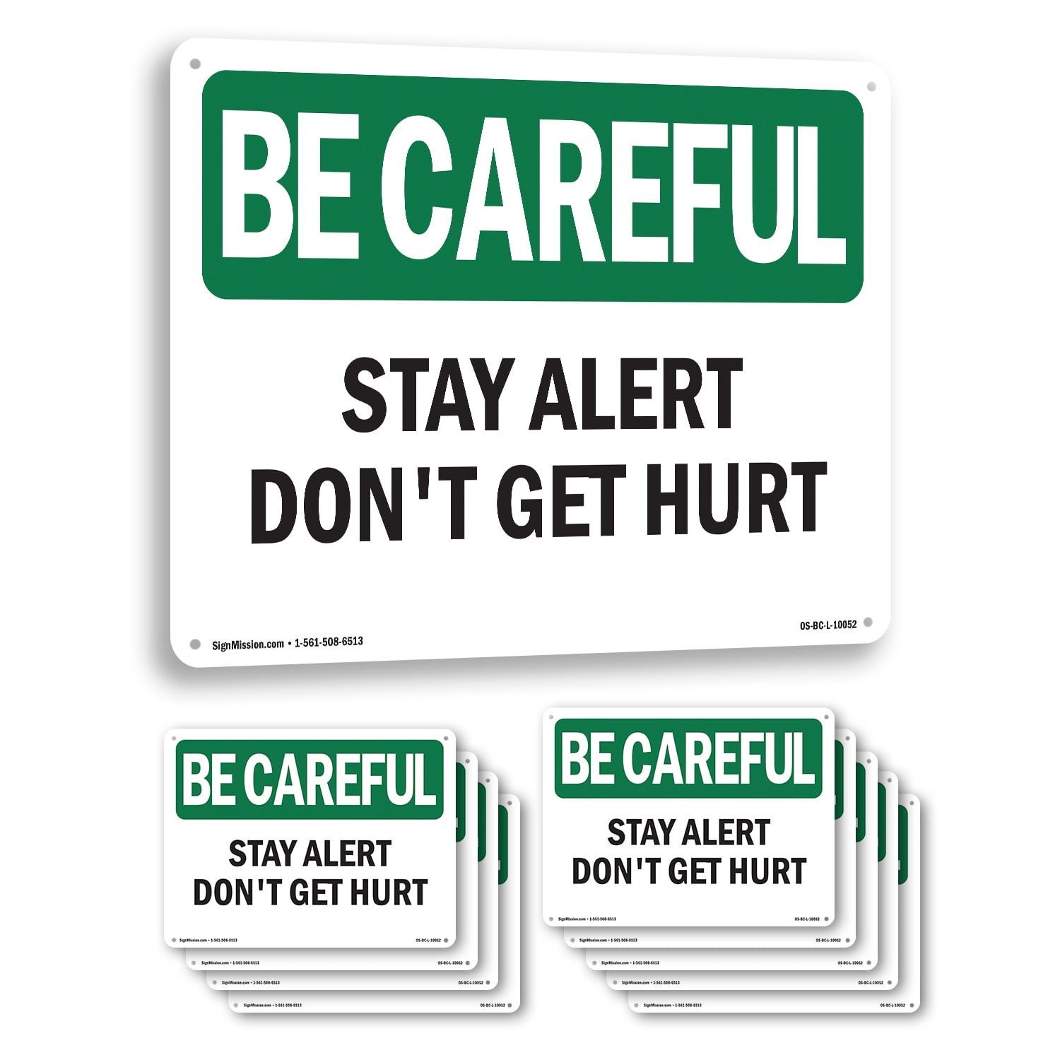 Stay Alert Don't Get Hurt OSHA Be Careful Aluminum Sign 10 Inch x 7 ...