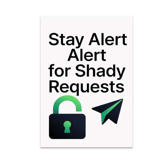 Stay Alert for Shady Requests - Phishing Awareness Decor - 13x19 Poster Print