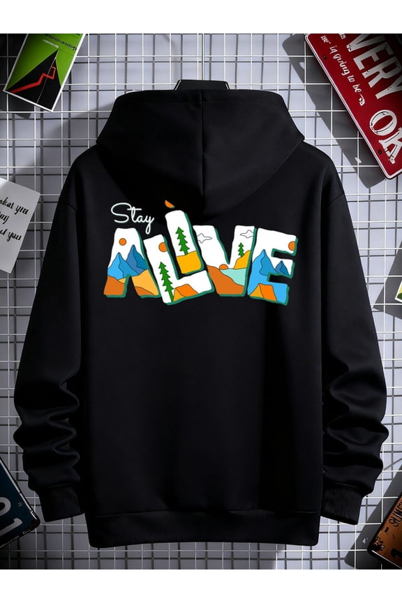 Stay Alive Hoodie hoodies Camping men hooded sweatshirt black Casual Outdoor Jogging & Fitness Training Pullover, Regular Fit, Hooded Design, Comfortable Pullover beer cute Retro Unisex hoodie