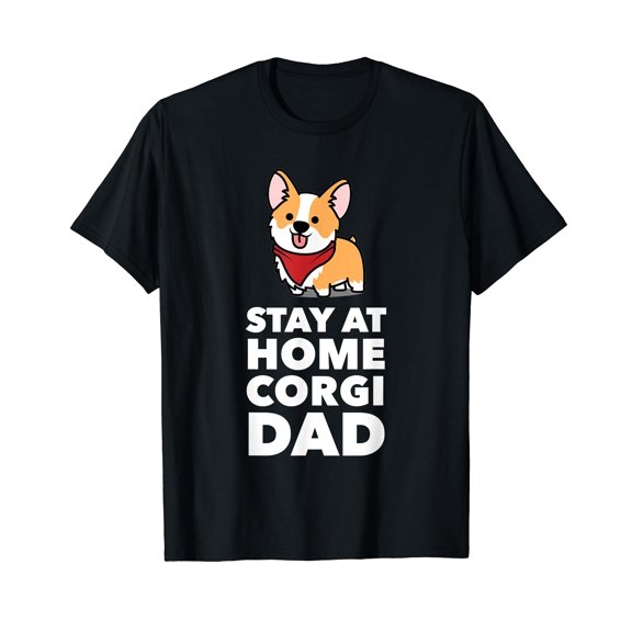 Stay At Home Dog Dad Funny Corgi T-Shirt