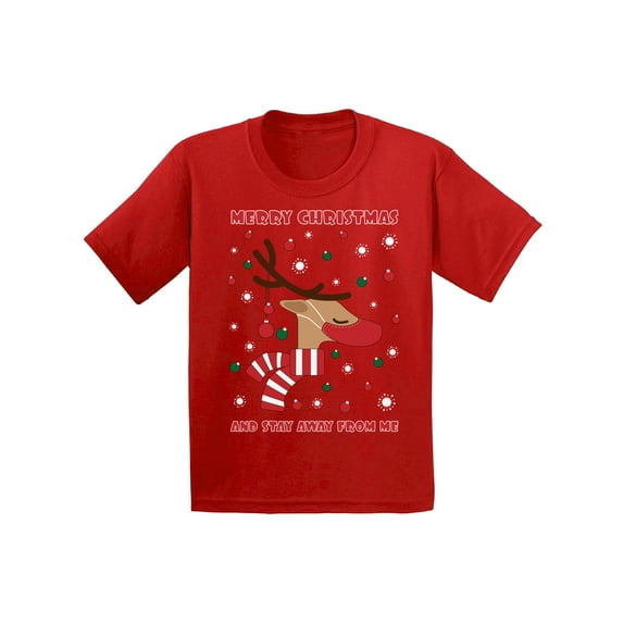Stay Away Deer - Quarantine Christmas TShirt - Gifts For Baby Boys And Girls 6M 12M 18M 24M