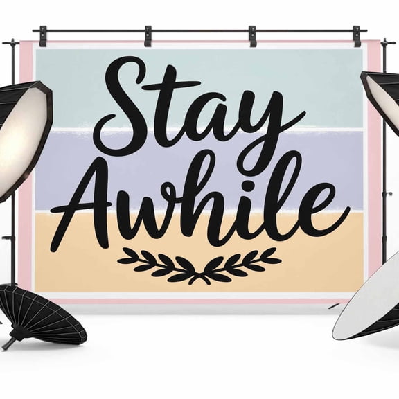 Stay Awhile Photography Backdrop 7x5FT, Stripe Color Block Photo Backdrops, Background for Photography Studio Photo Studio Background, Back Drop for Photoshoot