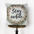 thumbnail image 1 of Stay Awhile Pillow Cover |  Thanksgiving Throw Pillow | Farmhouse Pillows | Country Decor | Fall Throw Pillows | Cute Throw Pillows, 1 of 4