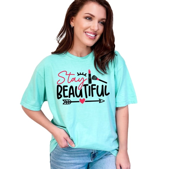 Stay Beautiful Makeup Art Fun, Chalky Mint Comfort Colors T-Shirt, Small
