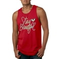 thumbnail image 1 of Stay Beautiful Positivity Quote Saying Pop Culture Mens Graphic Tank Top, Red, Large, 1 of 3