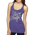 thumbnail image 1 of Stay Beautiful Positivity Quote Saying Pop Culture Tri-Blend Racerback Tank Top, Purple Rush, X-Large, 1 of 3