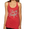 thumbnail image 1 of Stay Beautiful Positivity Quote Saying Pop Culture Tri-Blend Racerback Tank Top, Vintage Red, X-Large, 1 of 3
