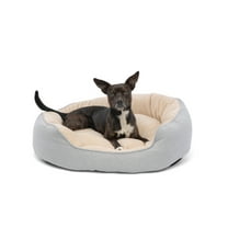 Stay Bowie Dog Bed, Medium Dog, Oval Cuddler Pet Bed, Machine Washable, Size 28"x32"x11", Color Gray