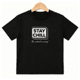 thumbnail image 1 of Stay Chill Weekend Is Coming Boys Graphic Tee, Cool School Minimal 100% Cotton Kids Short Sleeve T-Shirt 4-13Y, 1 of 5