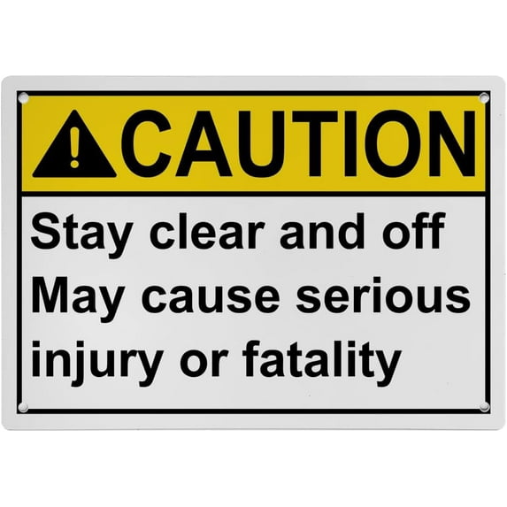Stay Clear Off Sign - Fatality Risk, Industrial Caution Danger Sign 8 ...
