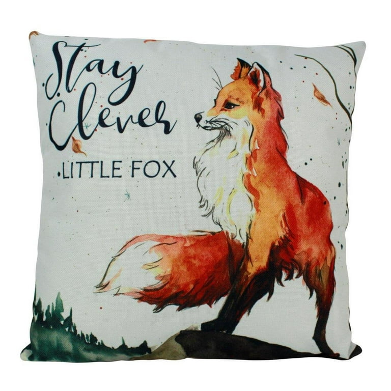 Stay Clever Fox Animal Pillow Cover Farmhouse Decor Home