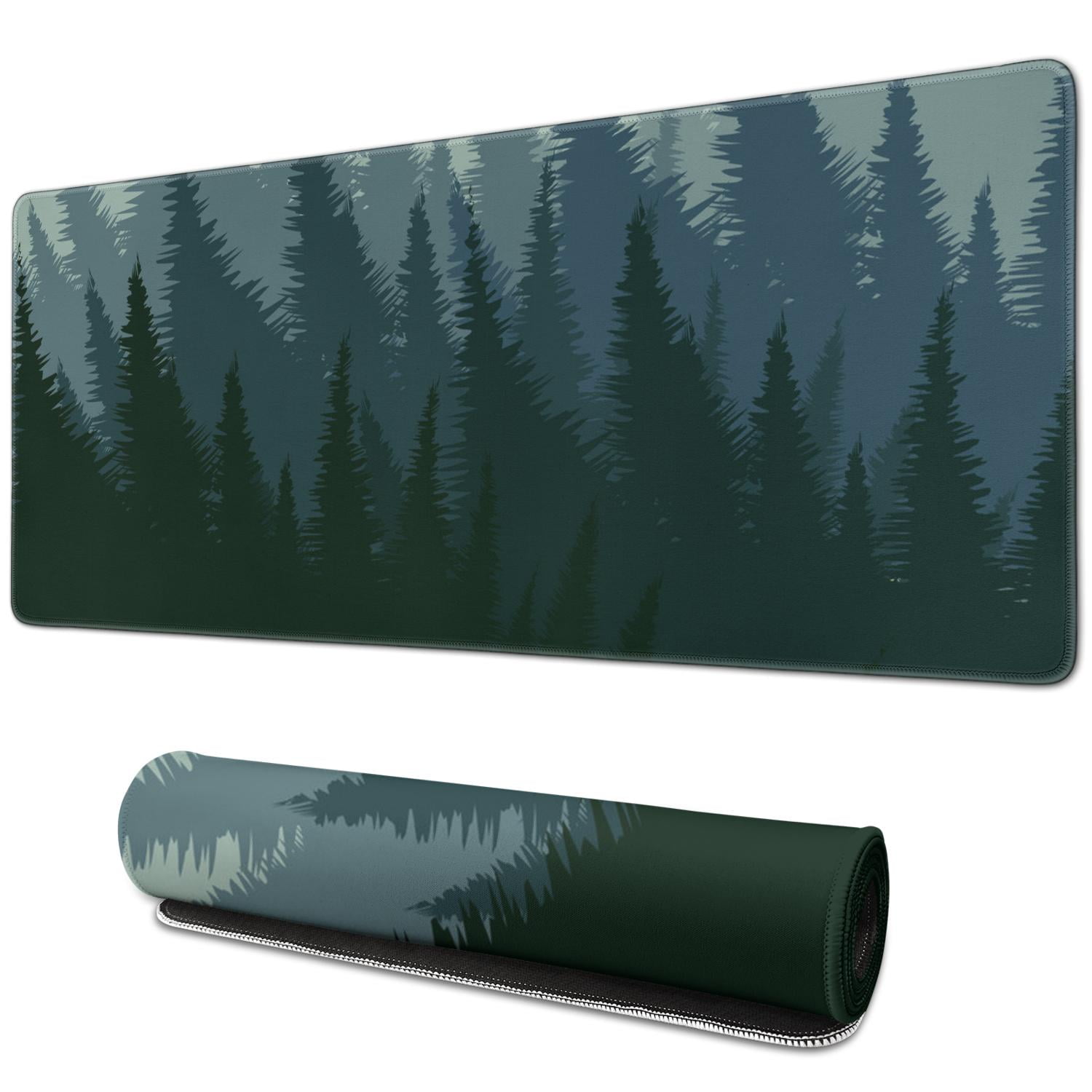 Stay Connected with Nature - Forest Pattern XXL Mouse Mat, Oversized, Non-Slip Desk Pad, Stitched Edges - Excellent for Gaming & Office Use (31.5 x 11.8inches)