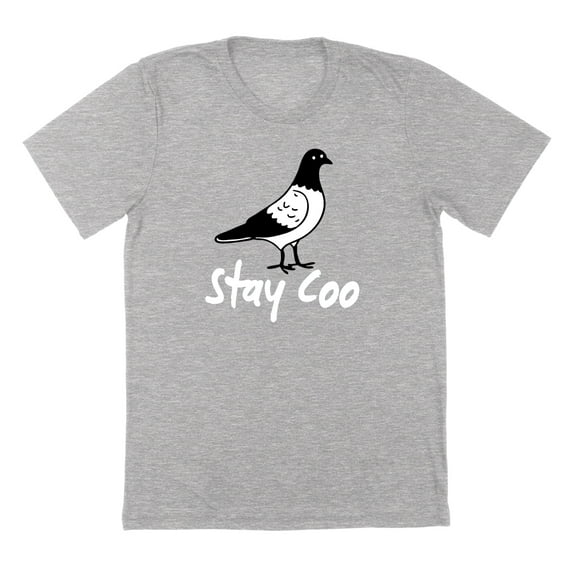 Stay Coo Pigeon Humor Graphic Sport Grey Mens T-Shirt