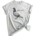 thumbnail image 1 of Stay Coo Shirt, Unisex Women's Men's Shirt, Funny Pidgeon Shirt, Cute Bird Saying, Cool Bird Shirt, Heather Ash, Medium, 1 of 6