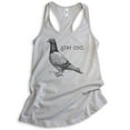 thumbnail image 1 of Stay Coo Tank Top, Ladies Racerback Tank Top, Funny Pidgeon Tank, Cute Bird Saying, Cool Bird Tank, Silver Gray, Medium, 1 of 3