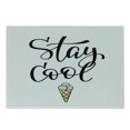 thumbnail image 1 of Stay Cool Cutting Board, Ice Cream Waffle Cornet with Hand Writing Stay Cool Text, Decorative Tempered Glass Cutting and Serving Board, in 3 Sizes, by Ambesonne, 1 of 5