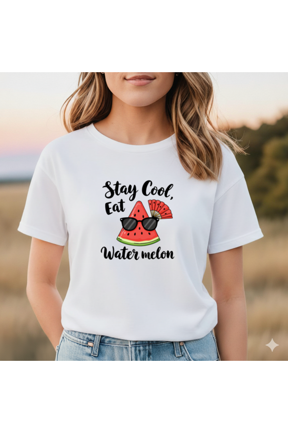 Stay Cool Eat Watermelon Funny Summer Sweet Fruit Humor Unisex T-Shirt, up to size 5XL