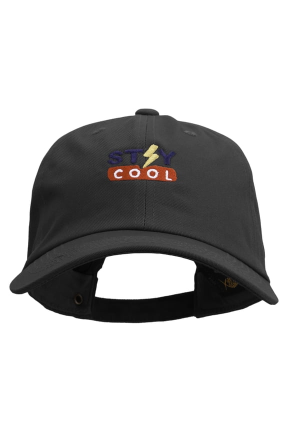 Stay Cool Embroidered Unstructured Cotton Twill Washed Cap - Black OSFM