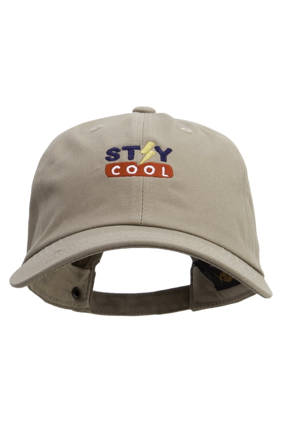 Stay Cool Embroidered Unstructured Cotton Twill Washed Cap - Khaki OSFM