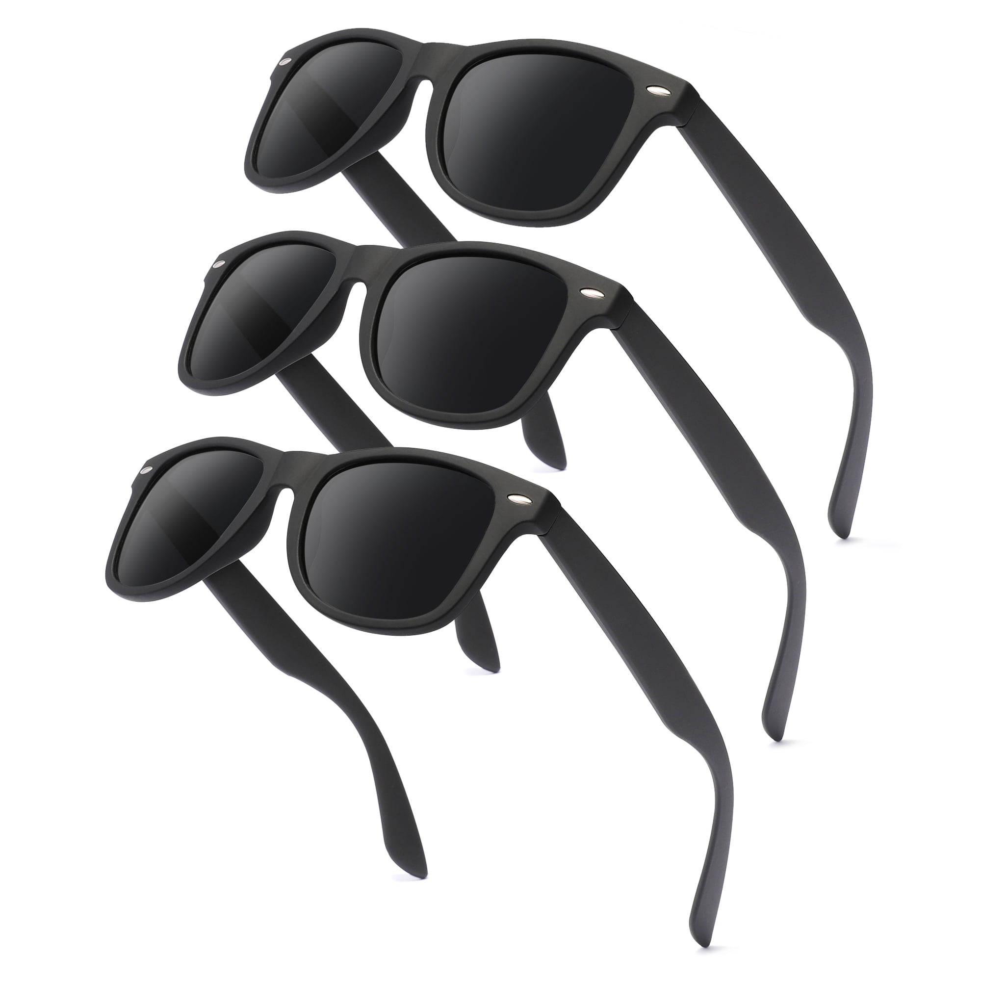 Carefully Square Sunglasses for Men and Women Sunglasses for Fishing Offering UV Protection (3 Pack)