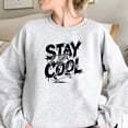 thumbnail image 1 of Stay Cool Skeleton Sweatshirt – Funny Skater Halloween Crewneck, Vintage Streetwear Unisex Gift, 1 of 6