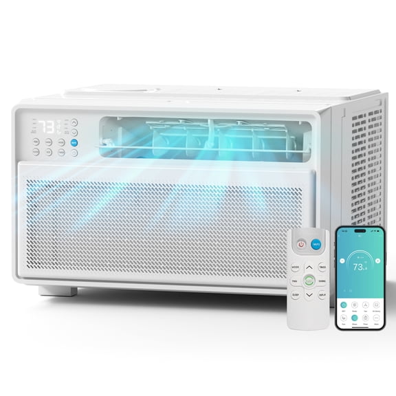 Stay Cool with Smart Control Energy Star 10000 BTU WiFi Inverter Window AC (440 sq. ft.), Ultra Quiet, Easy Installation, Remote, ECO/24-Timer/Auto Restart