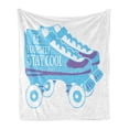 thumbnail image 1 of Stay Cool Soft Flannel Fleece Throw Blanket, Be Yourself Stay Cool Typography on Roller Skates 90s Theme, Cozy Plush for Indoor and Outdoor Use, 60" x 80", Sky Blue White, by Ambesonne, 1 of 5