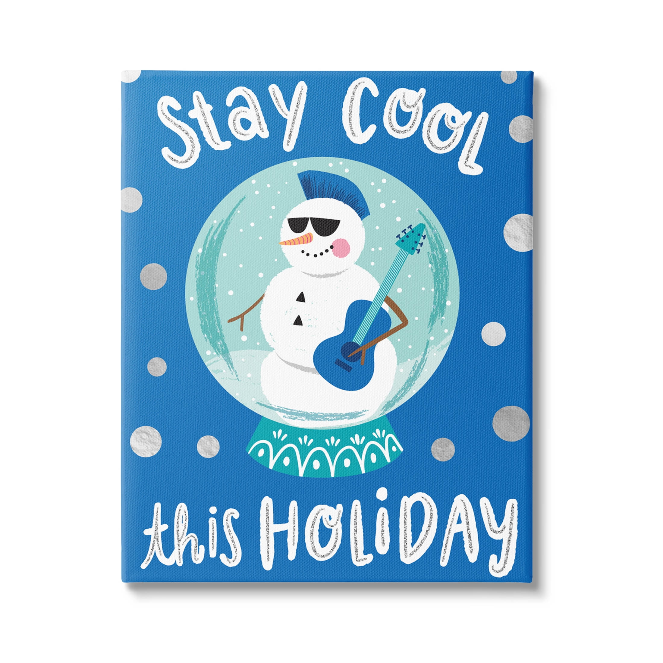 Stay Cool This Holiday Musician Snowman Holiday Graphic Art Gallery Wrapped Canvas Print Wall Art