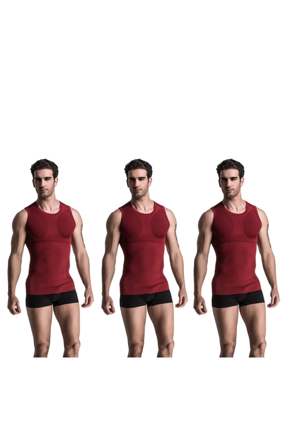 Stay Cool and Comfortable with our Men's Athletic Quick Dry Compression Base Layer Sport Sleeveless Shirt (3-Pack)