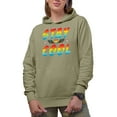 thumbnail image 1 of Stay Cool with Ice Cream, Rainbow Text, Sand Hooded Sweatshirt or Hoodie, Medium, 1 of 5
