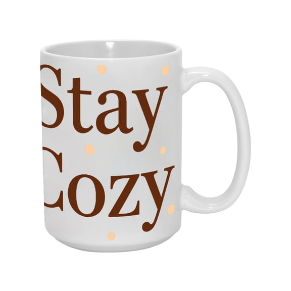 "Stay Cozy" 15oz Warmth-Inspired Ceramic Mug - Cozy Gift for Office & Home