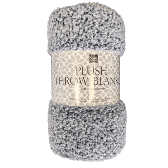 Stay Cozy with the Cotton Sherpa Throw Blanket – Soft, Fluffy Material for Snuggling, Naps, Movie Nights, and Travel. Lightweight, 60" x 50", Perfect for Any Occasion, Grey