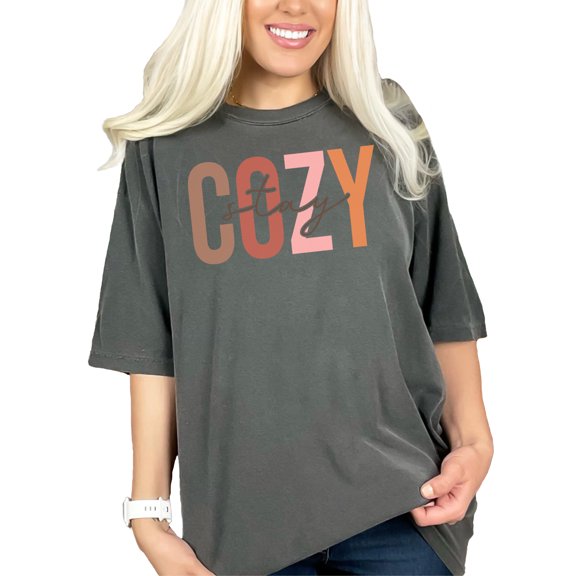 Stay Cozy, Fall or Autumn Merch, Pepper Comfort Colors T-Shirt, Large