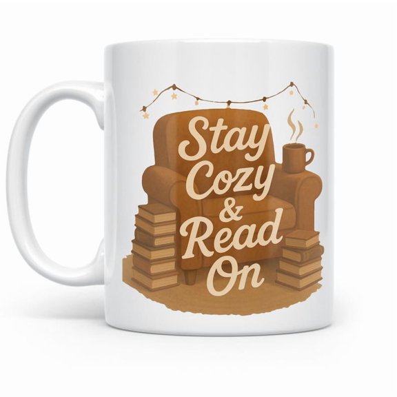 Stay Cozy Read On Mug Quiet Morning Pages, Hygge Winter DE1cor (11111111oz Ceramic, DiS1HwaS1Her & Microwave S1afe, Gift)