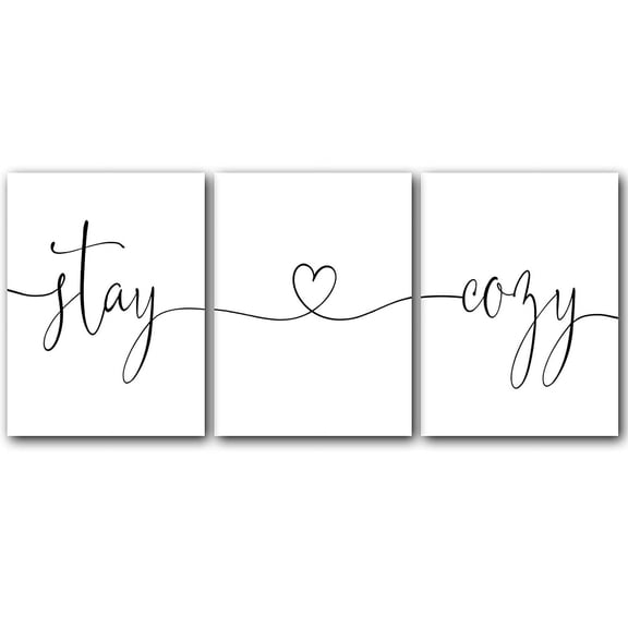 Stay Cozy, Set of 3 Poster Prints, Home Wall Dcor, Motivational/Inspirational Quote Prints