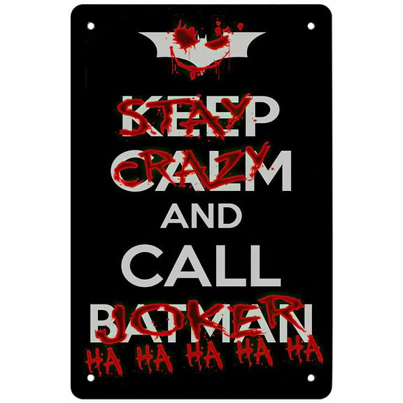 Stay Crazy and Call Joker Retro Funny Aluminium Metal Sheet Signs, Wall Decoration Size: 8 x 12 inch
