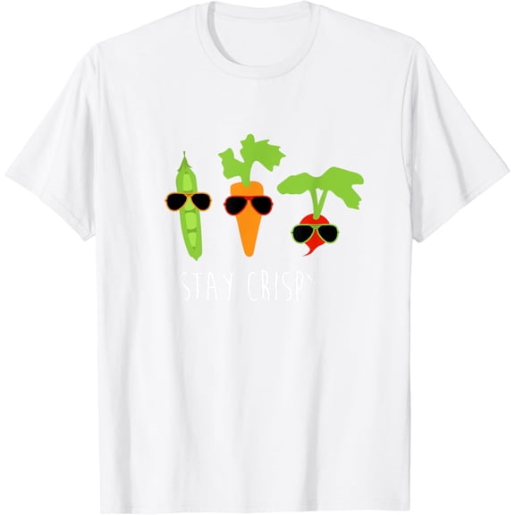 Stay Crispy Veggie Shirt Vegetable Sunglasses Gardening GIft T-Shirt100% cotton
