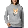 thumbnail image 1 of Stay Cute Happy Corgi Dog Hoodie Women -Image by Shutterstock, Female 5X-Large, 1 of 4