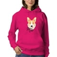 thumbnail image 1 of Stay Cute Happy Corgi Dog Hoodie Women -Image by Shutterstock, Female XX-Large, 1 of 4