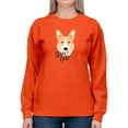 thumbnail image 1 of Stay Cute Happy Corgi Dog Sweatshirt Women -Image by Shutterstock, Female Small, 1 of 4