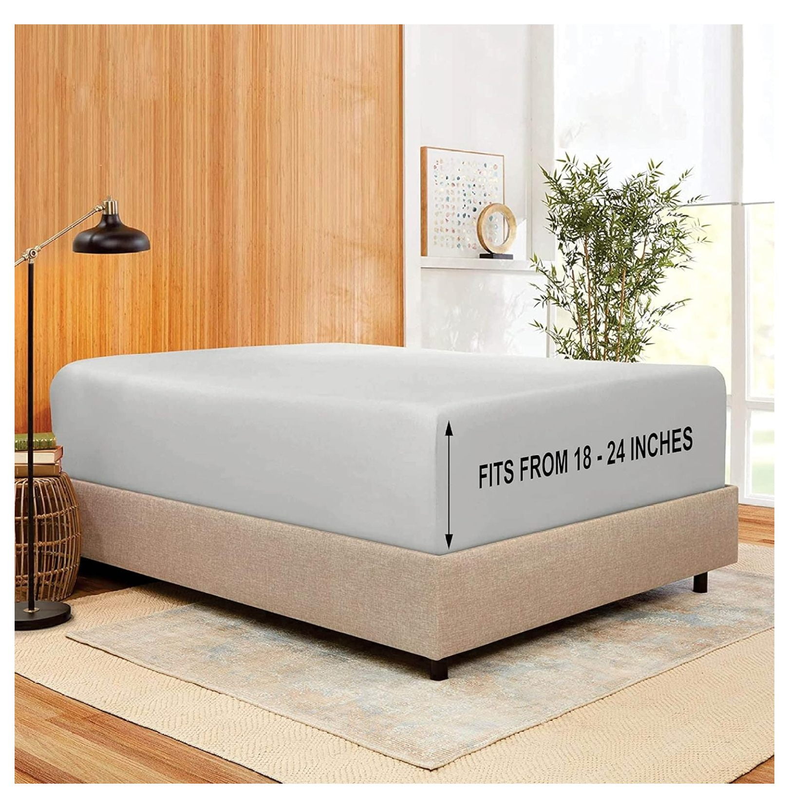 Stay Fitted Single Sheet Extra Deep Pocket Elastic Straps Full Size ...